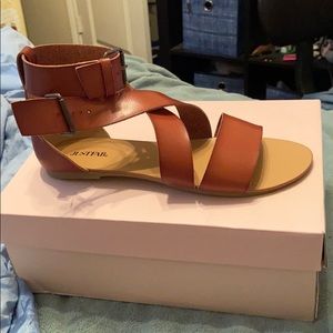 Justfab flat sandals size 8.5
